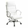 Brand new 🌟 Office Star Executive Chair With Thick Padded White Faux Leather Seat 😉 -Deals Writing Desks Store 2204175 L