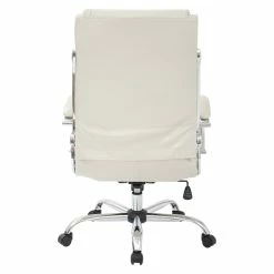Coupon ❤️ Office Star Executive Chair With Thick Padded Cream Faux Leather Seat ⌛ -Deals Writing Desks Store 2204176 4 L