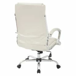 Coupon ❤️ Office Star Executive Chair With Thick Padded Cream Faux Leather Seat ⌛ -Deals Writing Desks Store 2204176 5 L