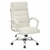 Coupon ❤️ Office Star Executive Chair With Thick Padded Cream Faux Leather Seat ⌛ -Deals Writing Desks Store 2204176 L