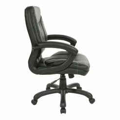 Top 10 🧨 Office Star Executive Mid Back Black Faux Leather Chair With Contrast Stitching 👏 -Deals Writing Desks Store 2204623 2 L