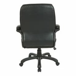Top 10 🧨 Office Star Executive Mid Back Black Faux Leather Chair With Contrast Stitching 👏 -Deals Writing Desks Store 2204623 3 L