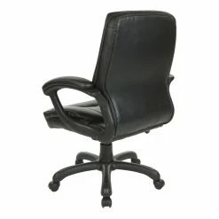 Top 10 🧨 Office Star Executive Mid Back Black Faux Leather Chair With Contrast Stitching 👏 -Deals Writing Desks Store 2204623 4 L