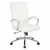 Brand new 🎉 Office Star Executive Mid-Back Chair In White Faux Leather With Padded Arms 👍