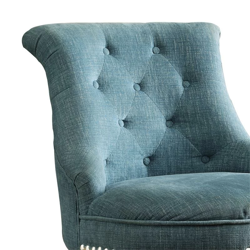 Best Sale ๐ฅฐ Benjara 35 Inch Wooden Swivel Office Chair-Button Tufted Backrest-Blue And Brown ๐ฅ 4 Best Sale ๐ฅฐ Benjara 35 Inch Wooden Swivel Office Chair-Button Tufted Backrest-Blue And Brown ๐ฅ - Image 2