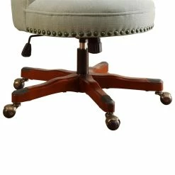 Best reviews of 🔥 Benjara 23" Fabric Office Chair With Button Tufted Backrest In White/Brown ❤️ -Deals Writing Desks Store 2206600 3 L