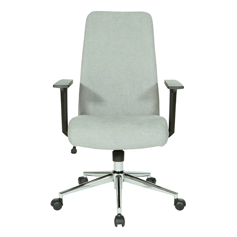Deals 🎁 OSP Home Furnishings Evanston Office Chair In Fog Gray Fabric With Chrome Base 🥰 4 Deals 🎁 OSP Home Furnishings Evanston Office Chair In Fog Gray Fabric With Chrome Base 🥰 - Image 2