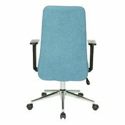 Best Pirce 🌟 OSP Home Furnishings Evanston Office Chair In Sky Blue Fabric With Chrome Base 🥰 -Deals Writing Desks Store 2215411 3 L