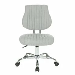 Cheapest 😀 OSP Home Furnishings Sunnydale Office Chair In Fog Gray Fabric With Chrome Base 😍 -Deals Writing Desks Store 2215864 2 L