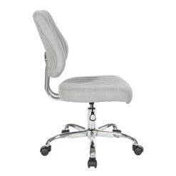 Cheapest 😀 OSP Home Furnishings Sunnydale Office Chair In Fog Gray Fabric With Chrome Base 😍 -Deals Writing Desks Store 2215864 3 L
