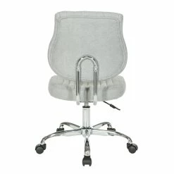 Cheapest 😀 OSP Home Furnishings Sunnydale Office Chair In Fog Gray Fabric With Chrome Base 😍 -Deals Writing Desks Store 2215864 4 L