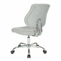 Cheapest 😀 OSP Home Furnishings Sunnydale Office Chair In Fog Gray Fabric With Chrome Base 😍 -Deals Writing Desks Store 2215864 5 L