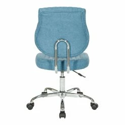 Budget 🤩 Office Star Sunnydale Office Chair In Sky Blue Fabric With Chrome Base 🛒 -Deals Writing Desks Store 2215865 3 L