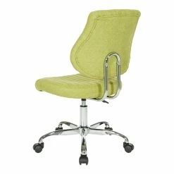Hot Sale 🎁 OSP Home Furnishings Sunnydale Office Chair In Basil Green Fabric With Chrome Base ✨ -Deals Writing Desks Store 2215866 4 L
