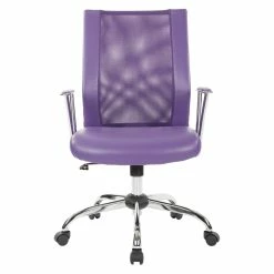 Promo 🎁 OSP Home Furnishings Bridgeway Office Chair With Purple Woven Mesh Fabric And Chrome Base 💯 10 Promo 🎁 OSP Home Furnishings Bridgeway Office Chair With Purple Woven Mesh Fabric And Chrome Base 💯 -Deals Writing Desks Store 2226180 1 L