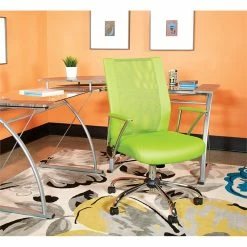 Cheapest ❤️ OSP Home Furnishings Bridgeway Office Chair With Green Woven Mesh Fabric And Chrome Base ⭐ -Deals Writing Desks Store 2226181 1 L