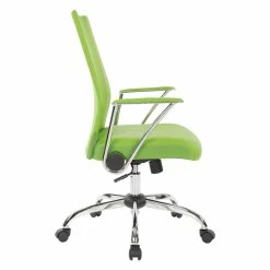 Cheapest ❤️ OSP Home Furnishings Bridgeway Office Chair With Green Woven Mesh Fabric And Chrome Base ⭐ -Deals Writing Desks Store 2226181 4 L