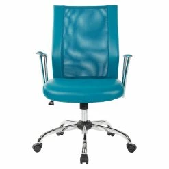 Best deal ✨ OSP Home Furnishings Bridgeway Office Chair With Blue Woven Mesh Fabric And Chrome Base ✔️ -Deals Writing Desks Store 2226182 3 L
