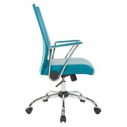 Best deal ✨ OSP Home Furnishings Bridgeway Office Chair With Blue Woven Mesh Fabric And Chrome Base ✔️ -Deals Writing Desks Store 2226182 4 L