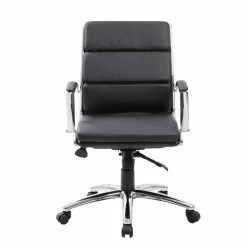 Best deal 👏 Scranton & Co CaressoftPlus Executive Mid-Back Chair In Black 🧨 -Deals Writing Desks Store 2226296 1 L