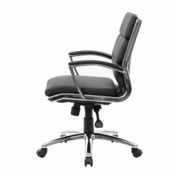 Best deal 👏 Scranton & Co CaressoftPlus Executive Mid-Back Chair In Black 🧨 -Deals Writing Desks Store 2226296 2 L