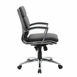 Best deal 👏 Scranton & Co CaressoftPlus Executive Mid-Back Chair In Black 🧨 -Deals Writing Desks Store 2226296 3 L