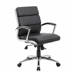 Best deal 👏 Scranton & Co CaressoftPlus Executive Mid-Back Chair In Black 🧨 -Deals Writing Desks Store 2226296 4 L