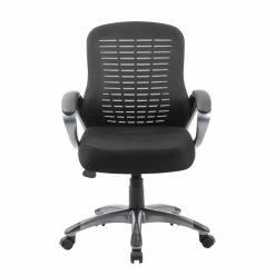 Deals 😉 Scranton & Co Ribbed High Back Mesh Chair In Black 🛒 -Deals Writing Desks Store 2226298 1 L