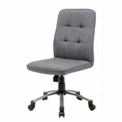 Best Pirce 👏 Scranton & Co Armless Office Chair In Slate Gray 🛒 -Deals Writing Desks Store 2226301 6 L