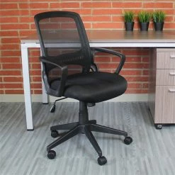 New 😀 Scranton & Co Mesh Swivel Office Chair In Black ⭐ -Deals Writing Desks Store 2226319 1 L