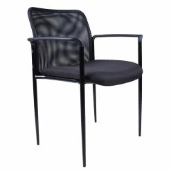 Promo 🎁 Scranton & Co Guest Chair With Casters In Black 😀 -Deals Writing Desks Store 2226336 4 L