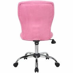 Best deal ✔️ Scranton & Co Contemporary Faux Leather Tufted Office Swivel Chair In Pink 🛒 -Deals Writing Desks Store 2226348 3 L
