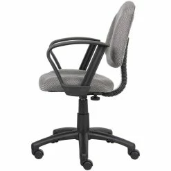 Wholesale 🥰 Scranton & Co Mid Back Ergonomic Fabric Office Swivel Chair With Arms In Gray ✨ -Deals Writing Desks Store 2226349 3 L