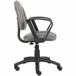 Wholesale 🥰 Scranton & Co Mid Back Ergonomic Fabric Office Swivel Chair With Arms In Gray ✨ -Deals Writing Desks Store 2226349 4 L