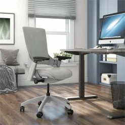 New ✨ Furniture Of America Nauta Mesh And Metal Adjustable Office Chair In Gray 💯 -Deals Writing Desks Store 2237327 10 L