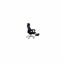 Buy 👏 Benzara Ergonomic Swivel Office Chair With Fabric Seat And Retractable Footrest In Black 🥰 -Deals Writing Desks Store 2240862 3 L