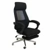 Buy 👏 Benzara Ergonomic Swivel Office Chair With Fabric Seat And Retractable Footrest In Black 🥰 -Deals Writing Desks Store 2240862 L