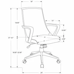 Promo 🥰 Monarch Fabric Mid-Back Mesh Office Swivel Chair In Gray And White ✨ -Deals Writing Desks Store 2245910 3 L