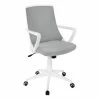 Promo 🥰 Monarch Fabric Mid-Back Mesh Office Swivel Chair In Gray And White ✨ -Deals Writing Desks Store 2245910 L