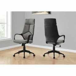 Deals 🌟 Monarch Fabric Mid-Back Executive Office Swivel Chair In Dark Gray And Black ⌛ -Deals Writing Desks Store 2245912 1 L