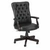 Promo ✔️ Bush Salinas High Back Tufted Office Chair With Arms In Black Leather 😀 -Deals Writing Desks Store 2250365 L