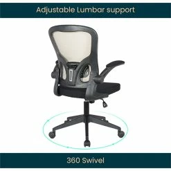 Buy 😍 LeisureMod Newton Modern Mesh Office Swivel Chair In Beige 🥰 -Deals Writing Desks Store 2266958 10 L