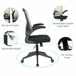 Buy 😍 LeisureMod Newton Modern Mesh Office Swivel Chair In Beige 🥰 -Deals Writing Desks Store 2266958 9 L