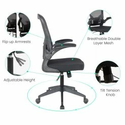 Flash Sale ⌛ LeisureMod Newton Modern Mesh Office Swivel Chair In Black ✨ 22 Flash Sale ⌛ LeisureMod Newton Modern Mesh Office Swivel Chair In Black ✨ -Deals Writing Desks Store 2266959 9 L