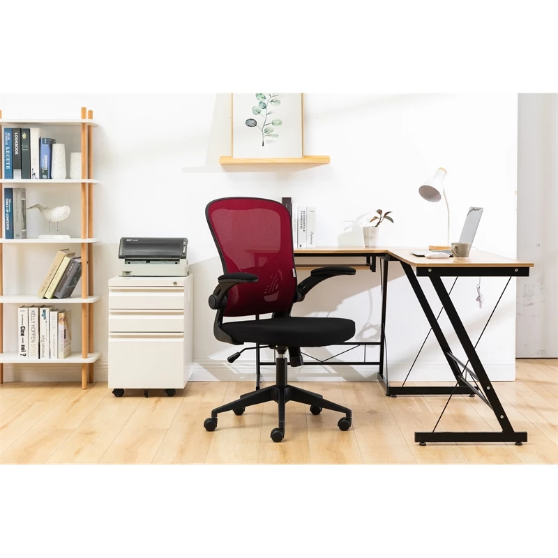Best Sale 😉 LeisureMod Newton Modern Mesh Office Swivel Chair In Red ⭐ 4 Best Sale 😉 LeisureMod Newton Modern Mesh Office Swivel Chair In Red ⭐ - Image 2