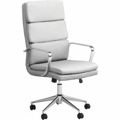 Best Pirce 😉 Coaster High Back Upholstered Office Chair In White ⭐