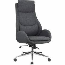 Promo ๐ฏ Coaster Upholstered Office Chair With Padded Seat In Gray And Chrome ๐