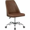 Cheapest ⌛ Coaster Upholstered Tufted Back Office Chair In Brown And Chrome 🌟 -Deals Writing Desks Store 2268438 L