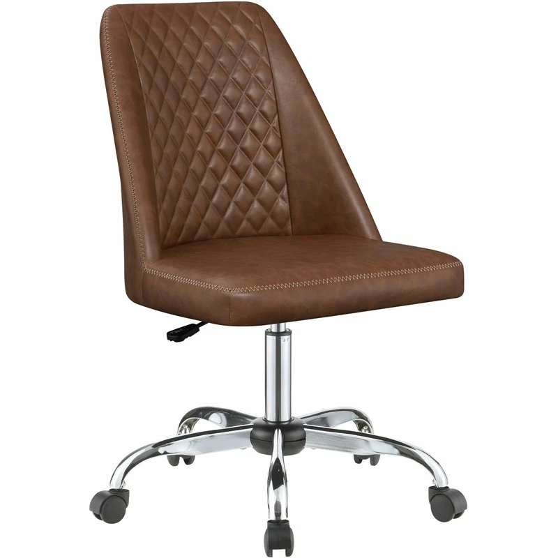 Cheapest ⌛ Coaster Upholstered Tufted Back Office Chair In Brown And Chrome 🌟 3 Cheapest ⌛ Coaster Upholstered Tufted Back Office Chair In Brown And Chrome 🌟