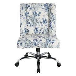 Buy 👏 OSP Home Furnishings Westgrove Managers Chair In Blue Paisley Fabric With Chrome Base ❤️ 13 Buy 👏 OSP Home Furnishings Westgrove Managers Chair In Blue Paisley Fabric With Chrome Base ❤️ -Deals Writing Desks Store 2277879 3 L